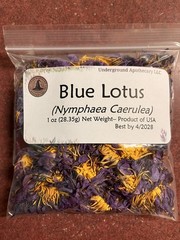 Blue Lotus Flowers Whole (Nymphaea Caerulea) 1 oz. poly bag