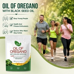 20:1 Concentrated Oregano Oil, Non-GMO Clean Formula with Black Seed Oil