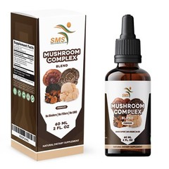 Mushroom Complex Extract Organic Non GMO Tincture Herbal Liquid Drops 6 Fl Oz