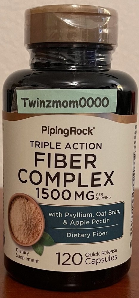 Triple Action Fiber Complex 1500mg Piping Rock 120 Capsules Digestive Health