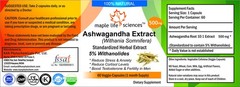 Indian Ginseng Extract 5% Withanolides (Withania Somnifera) CAPSULES Anti-stress