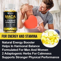 Maca Root Capsules 10000mg, Peruvian Maca Extract for Men & Women 240 Capsules