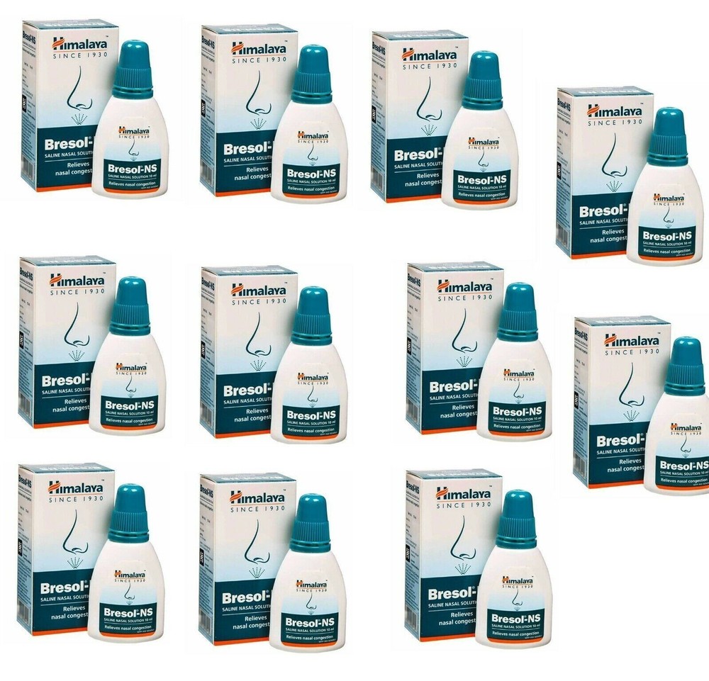 11 Pc Himalaya Herbal BRESOL NS 10 ml Nasal Drops Dry Stuffy Nose Cold FREE SHIP