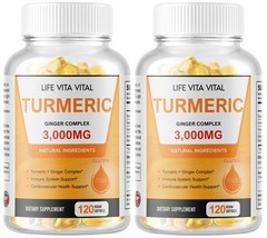 Turmeric Curcumin & Ginger Complex 3000mg 240 Softgels BLACK PEPPER ANTIOXIDANT