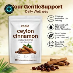 RESIA Ceylon Cinnamon Softgels with MCT Oil Herbal Cinnamon Extract for Dail…