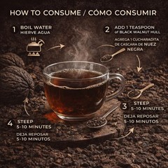 5oz Black Walnut Hull Tea Cascara de Nuez Negra Parasite Detox, Wellness bath