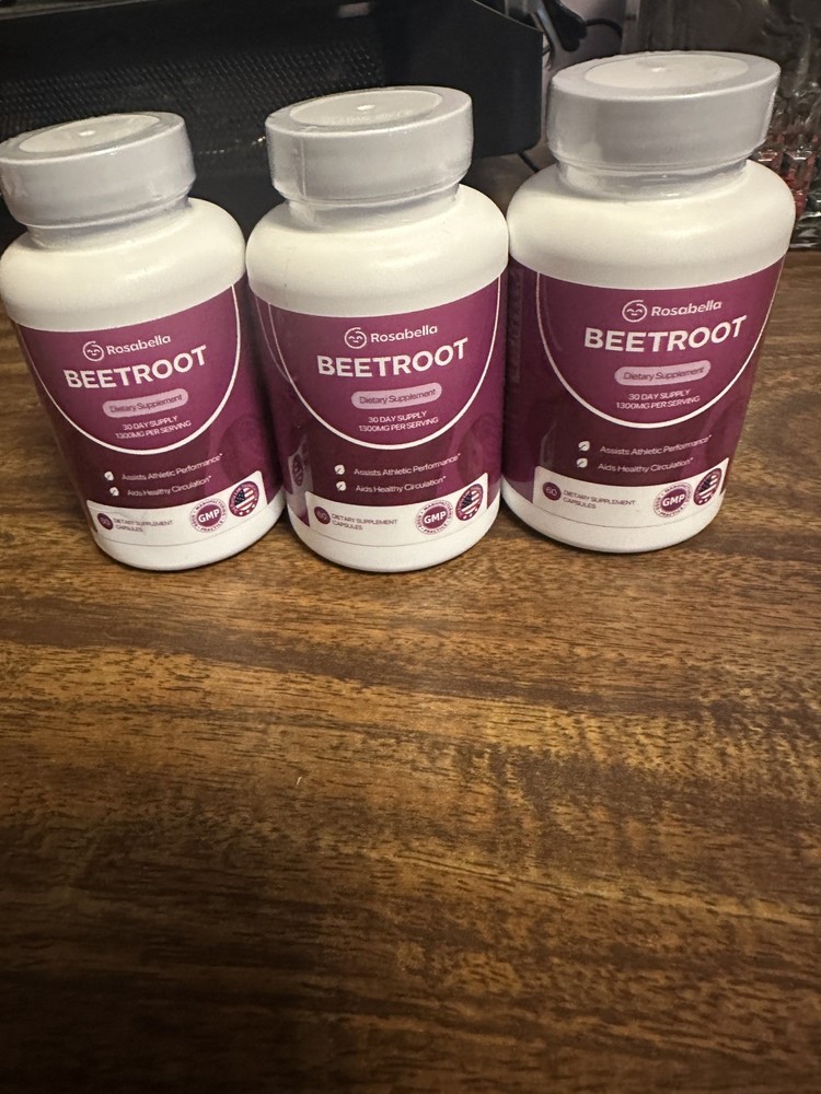 3Pcs Organic Rosabella Beet Root Natural Energy Boost Blood Pressure 60 Capsules