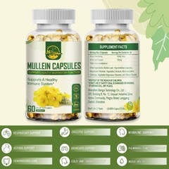 Nature’s Live Mullein Leaf Capsules | 1500mg | 60 Count | Support Lung Cleanse