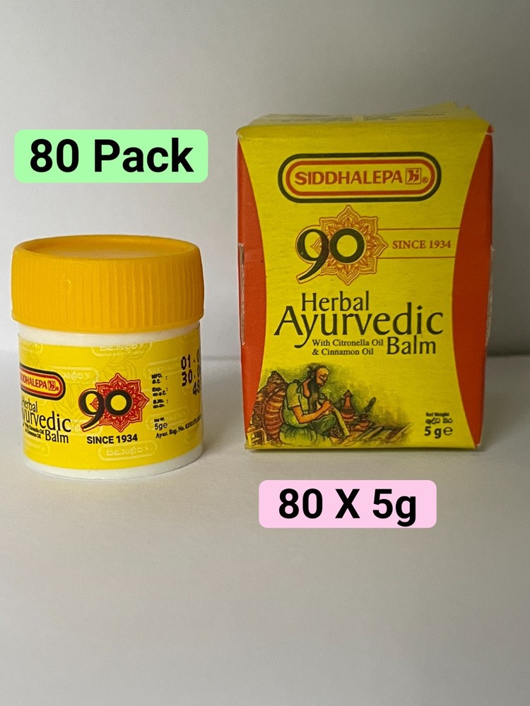 80 Pack Siddhalepa Herbal Balm 5g | Soothing Warm Ayurvedic Rub For Body Pain