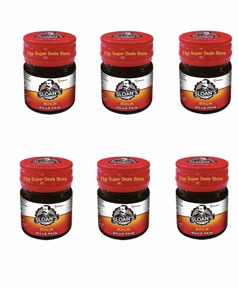 6 x Sloan’s Pain Relief Balm 20gm Kills Pain -|Joint|Body| Knee|Muscles|Pain FS