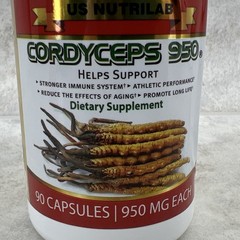 Cordyceps 950 USDA Organic – 90 capsules (950 mg) – Made in USA -01/2029