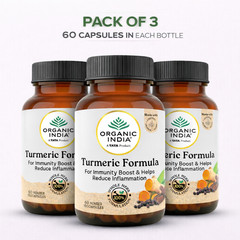 Organic India Turmeric Formula 60 Veg Capsules Ayurvedic Herbal 3 Pack