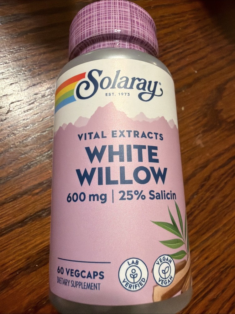 Solaray Guaranteed Potency White Willow Bark Extract, Veg Cap EXP 04/28