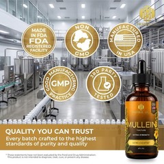 Mullein Leaf Extract Organic Lung Cleanse Drops for Lung Health Natural Herbal ✅