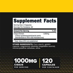 Clean Cissus Quadrangularis Extract 120 Capsules – Boost Joint Health & Energy