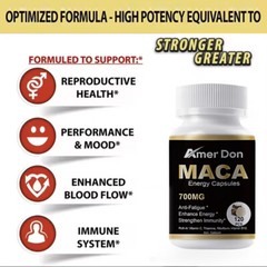 3 Bottless Maca Root & L-Arginine & Korean Red Panax Ginseng 3in1 Male Enhancing