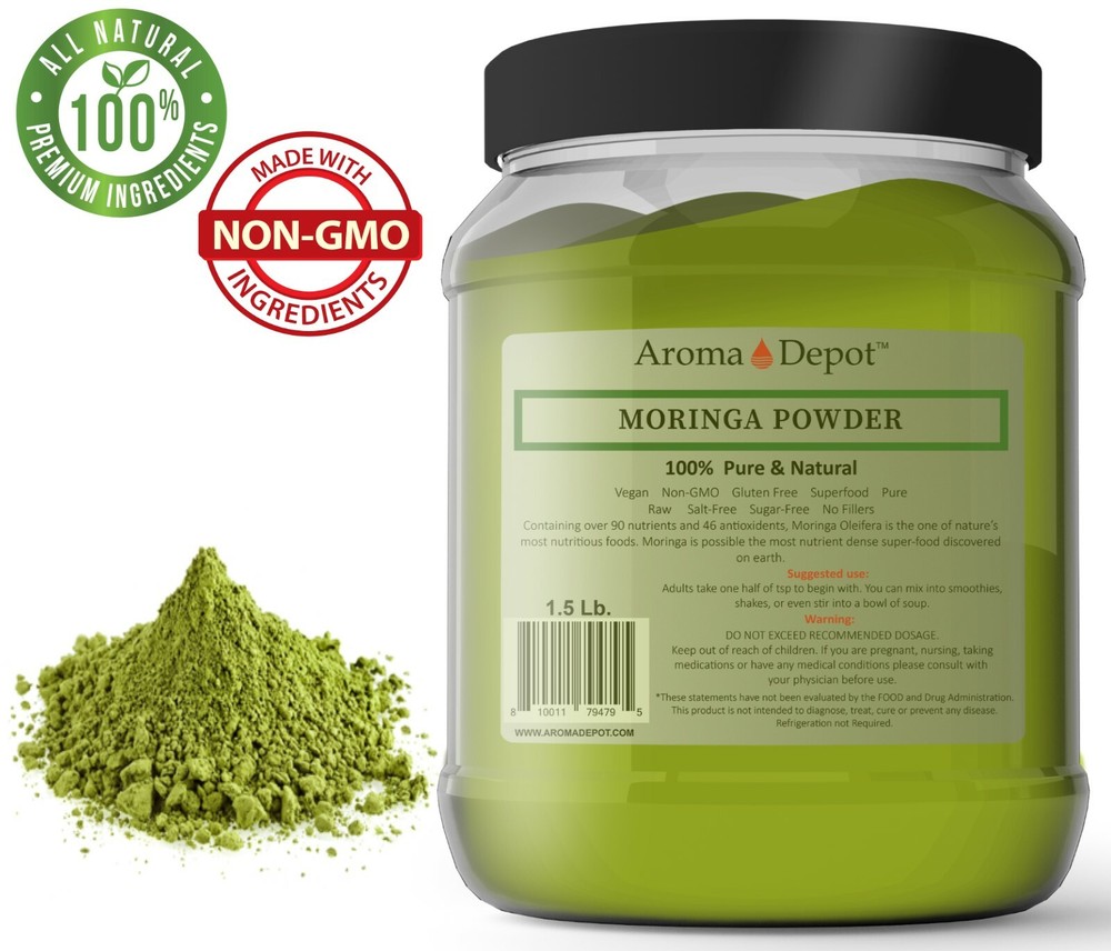 1.5lb Moringa oleifera Leaf Powder 100% Pure Natural Superfood 24 oz. JAR