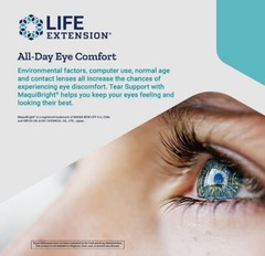 TEAR SUPPORT with MAQUIBRIGHT EYE HEALTH FOR DRY EYE 90 Veg Cap LIFE EXTENSION