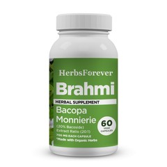 Brahmi Capsules – Bacopa Monnieri – Bacoside – 60 Vege Capsules – 800 Mg Each