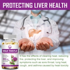 Milk Thistle Extract 1000MG Liver Cleanse Support 120 Capsules W/ Dandelion Root