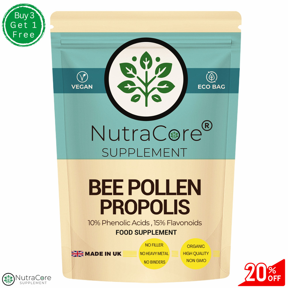 Bee Pollen Propolis Capsules 600mg-(10% Phenolic Acids, 15% Flavonoid)-90Capsule