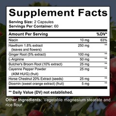 Best Blood Circulation Supplements Vein Support Heart Health 30-120 Capsules