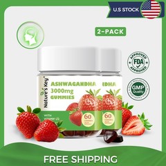2 Pack Ashwagandha Gummies, 3000mg High Potency Ashwagandha Root Extract 60Ct