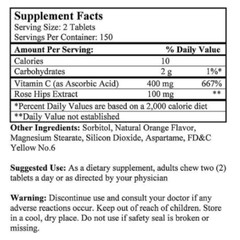 Chewable Vitamin C 500 mg – 1000mg Tablets + Rose Hip Extract MADE IN USA