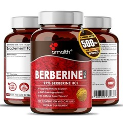Berberine HCI Premium 97% Berberine Blood Sugar 500mg Capsules – 90 Count