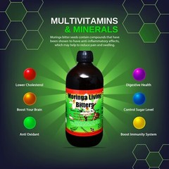 Herboganic Moringa Living Bitters 16oz (Pack of 3)-Natural Energy & Immunity