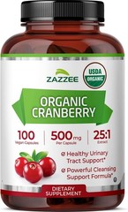 Organic Cranberry 25:1 Extract Capsules – 500mg, 100 Capsules for Health