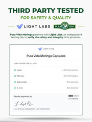 PURA VIDA MORINGA Capsules Single Origin Moringa Powder Organic. Pure Moringa