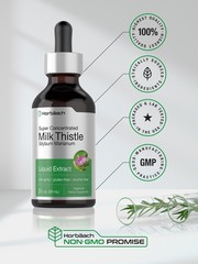 Milk Thistle Liquid Extract | 2 fl oz | Alcohol Free | Vegetarian | by Horbaach