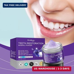 2Pcs Teeth Restoration Mineral Powder, Purple Whitening Mineral Powder，Fresh Bre