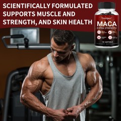 Maca Capsules 6000mg-120Caps Extra Strength Testosteron Boosting Formula for Men