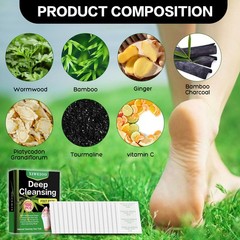 100 Foot Pads Natural Bamboo Vinegar Gingerr | Deep Cleansing Foot Paches