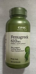 GNC Herbal Plus FENUGREEK 610 Mg Blood Sugar Metabolism 100 Capsules EXP 09/2025