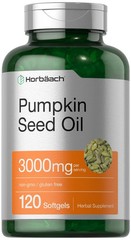 Pumpkin Seed Oil Capsules | 3000mg | 120 Softgels | Cold Pressed | by Horbaach