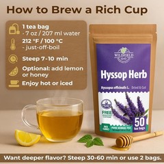 50 Count Dried Hyssop Herbal Tea Hyssopus Officinalis Dried Hyssop Leaves