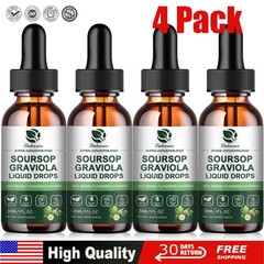 4*30ml Soursop Graviola Liquid Drops,With Sea Moss Turmeric Vitamin,Immune Boost