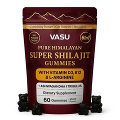 Vasu 6 in 1 Himalayan Shilajit Gummies for Men & Women 60 Count (Pack of 1)