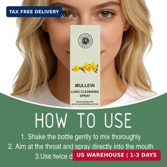 Mullein Lung Cleansing Spray,Organic Herbal Lung Cleanse Mist with Mullein Leaf