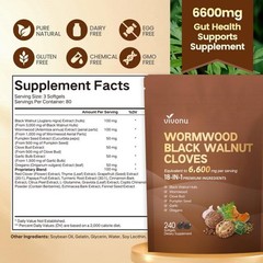 VivoNu Wormwood Black Walnut Cloves Capsules,Natural Cleanse&Metabolism Aid