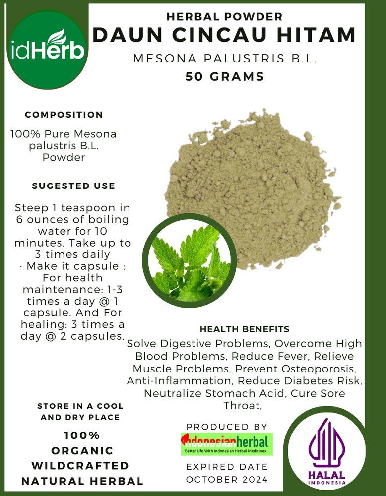 50-500 gr POWDER DAUN CINCAU HITAM MESONA PALUSTRIS B.L NATURAL HERBAL HERBS