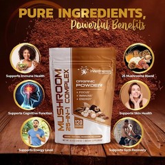 25-in-1 Organic Mushroom Powder Blend | 2000mg | Lions Mane | 120 Servings