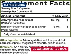 Bronson Ashwagandha Extra Strength Stress & Mood Support 90 Capsules | Vegetaria