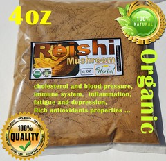 4oz Reishi Mushroom powder (Ganoderma lucidum), Organic Reishi Mushroom 113g !!!