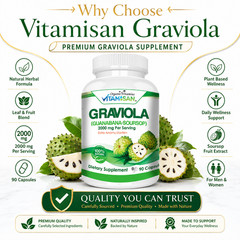 Graviola Capsules Leaf and Fruit Extract 90 capsules Soursop Annona High Potency