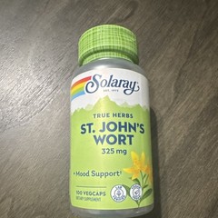 Solaray St. John’s Wort Mood Support 325mg 100 VegCaps Vegan Exp 01/27