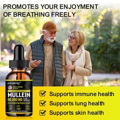 Mullein Drops Lung Cleanse Leaf Extract Immune Support Detox Respiratory 60ml